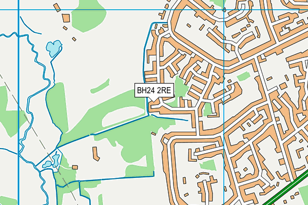 BH24 2RE map - OS VectorMap District (Ordnance Survey)
