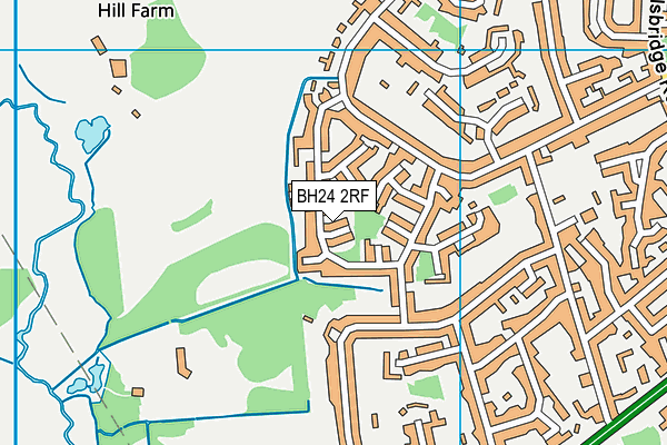 BH24 2RF map - OS VectorMap District (Ordnance Survey)