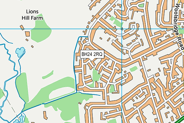 BH24 2RQ map - OS VectorMap District (Ordnance Survey)