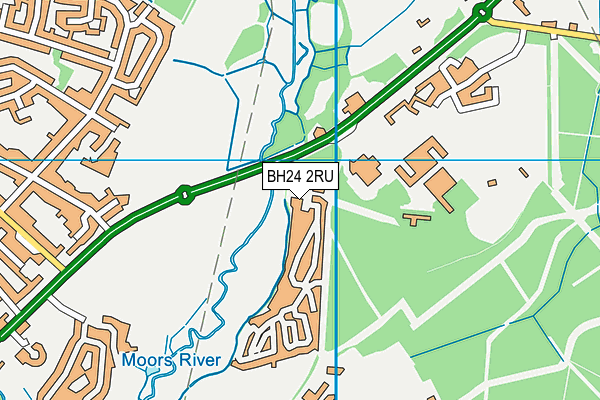 BH24 2RU map - OS VectorMap District (Ordnance Survey)