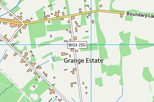 BH24 2SG map - OS VectorMap District (Ordnance Survey)