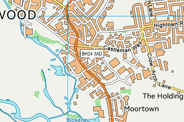 BH24 3AD map - OS VectorMap District (Ordnance Survey)