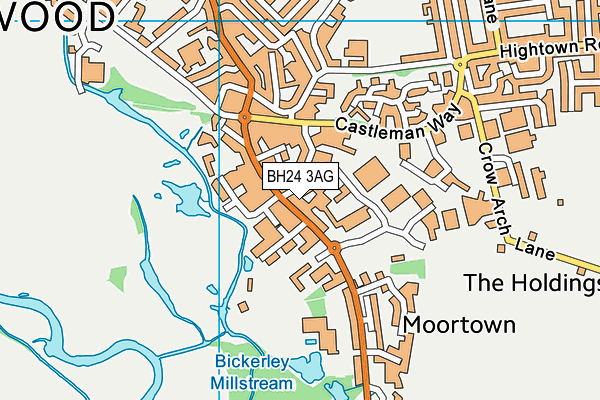 BH24 3AG map - OS VectorMap District (Ordnance Survey)