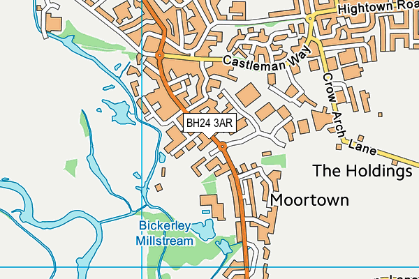 BH24 3AR map - OS VectorMap District (Ordnance Survey)