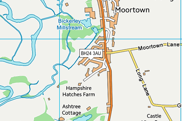 BH24 3AU map - OS VectorMap District (Ordnance Survey)