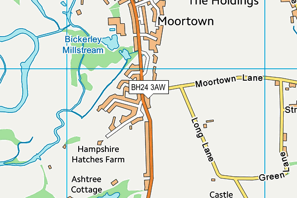 BH24 3AW map - OS VectorMap District (Ordnance Survey)