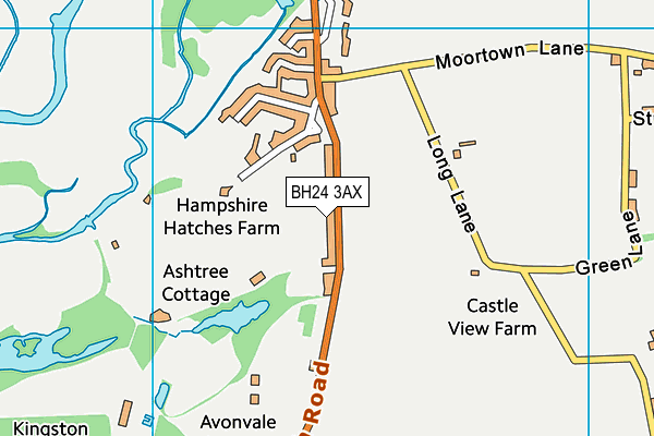BH24 3AX map - OS VectorMap District (Ordnance Survey)