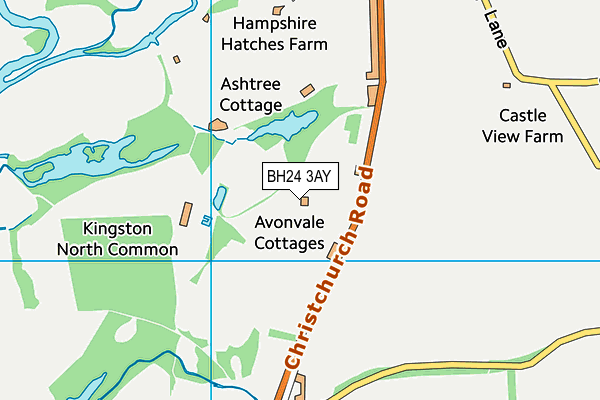 BH24 3AY map - OS VectorMap District (Ordnance Survey)