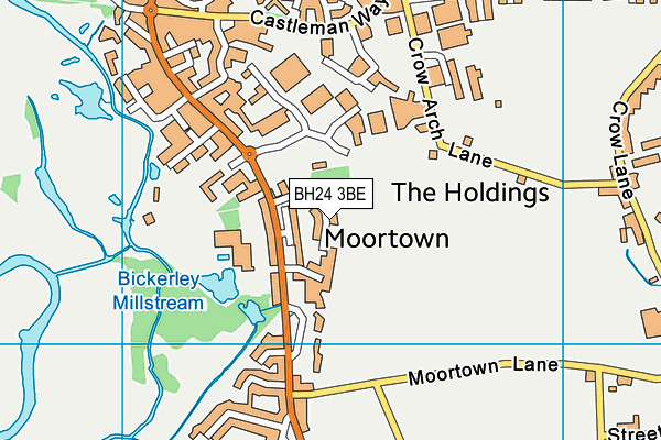 BH24 3BE map - OS VectorMap District (Ordnance Survey)