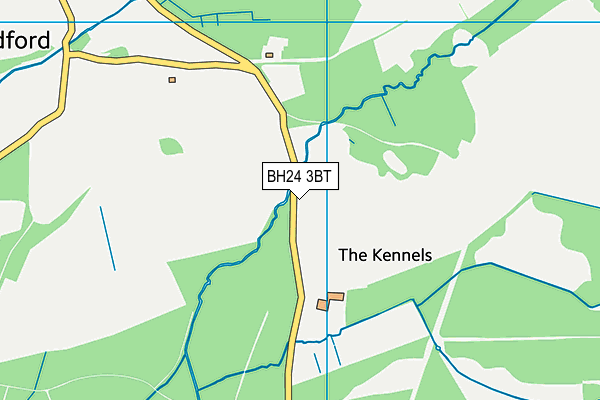 BH24 3BT map - OS VectorMap District (Ordnance Survey)