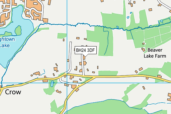 BH24 3DF map - OS VectorMap District (Ordnance Survey)