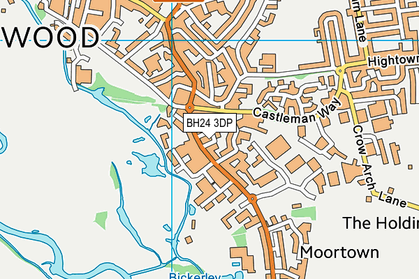 BH24 3DP map - OS VectorMap District (Ordnance Survey)