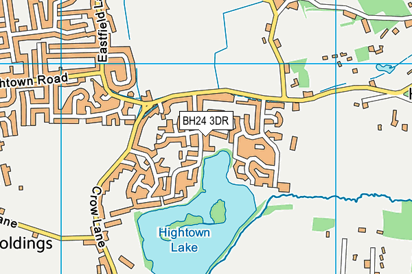 BH24 3DR map - OS VectorMap District (Ordnance Survey)