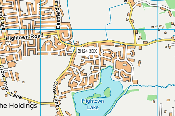 BH24 3DX map - OS VectorMap District (Ordnance Survey)