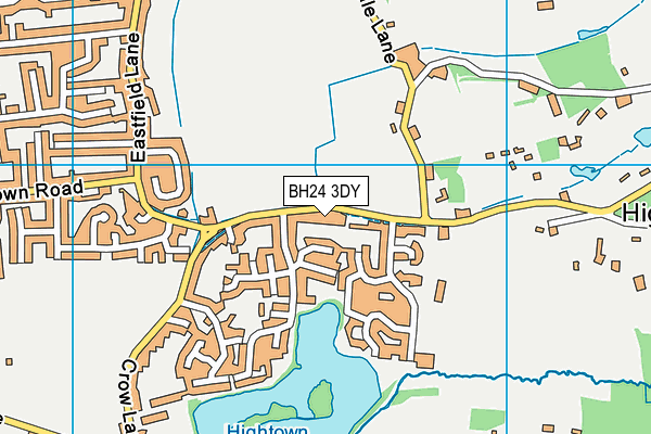 BH24 3DY map - OS VectorMap District (Ordnance Survey)