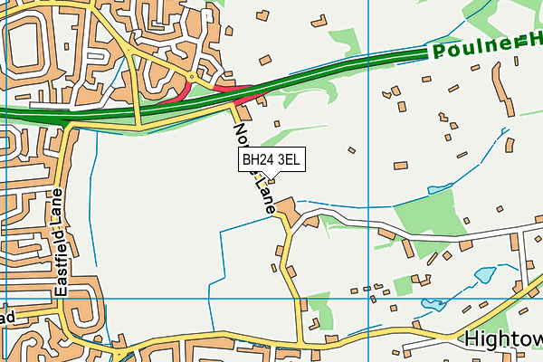 BH24 3EL map - OS VectorMap District (Ordnance Survey)