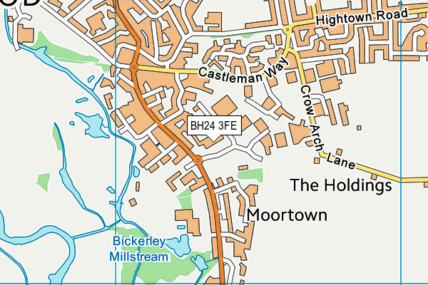 BH24 3FE map - OS VectorMap District (Ordnance Survey)