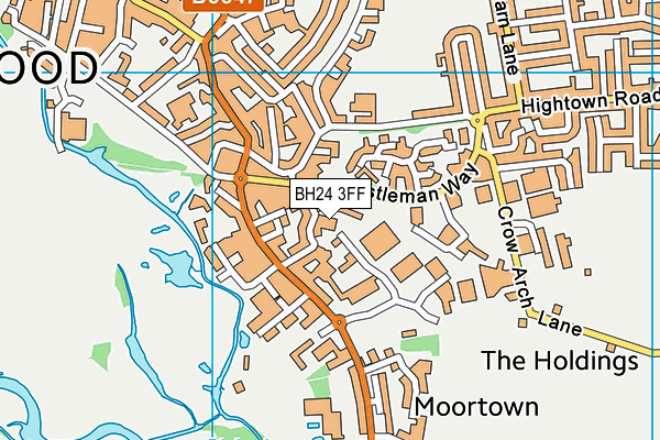 BH24 3FF map - OS VectorMap District (Ordnance Survey)