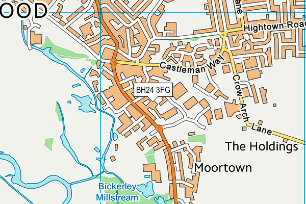 BH24 3FG map - OS VectorMap District (Ordnance Survey)
