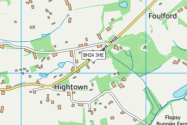 BH24 3HE map - OS VectorMap District (Ordnance Survey)