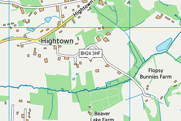 BH24 3HF map - OS VectorMap District (Ordnance Survey)