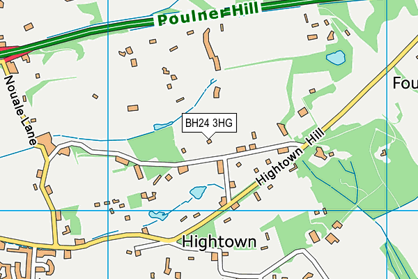 BH24 3HG map - OS VectorMap District (Ordnance Survey)