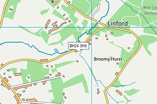 BH24 3HX map - OS VectorMap District (Ordnance Survey)