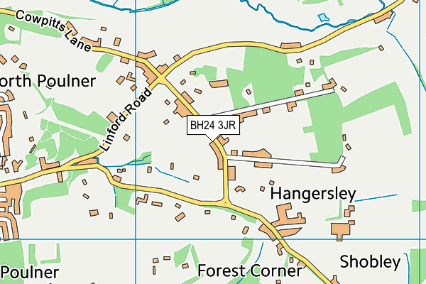 BH24 3JR map - OS VectorMap District (Ordnance Survey)