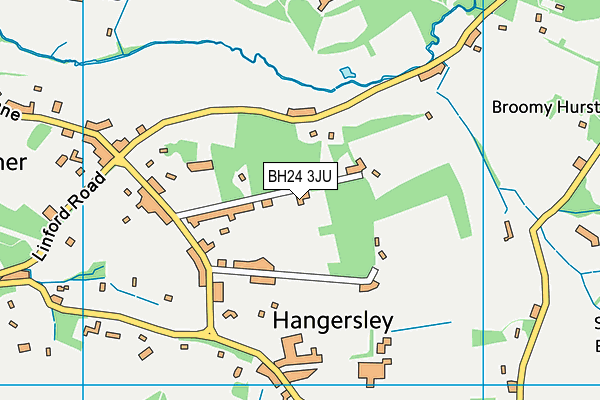 BH24 3JU map - OS VectorMap District (Ordnance Survey)