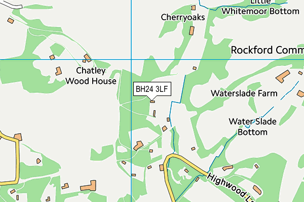 BH24 3LF map - OS VectorMap District (Ordnance Survey)