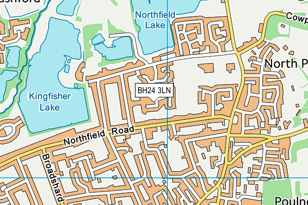 BH24 3LN map - OS VectorMap District (Ordnance Survey)