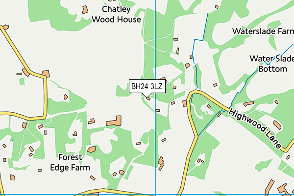 BH24 3LZ map - OS VectorMap District (Ordnance Survey)