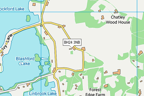 BH24 3NB map - OS VectorMap District (Ordnance Survey)