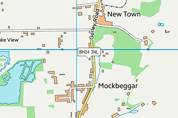 BH24 3NL map - OS VectorMap District (Ordnance Survey)
