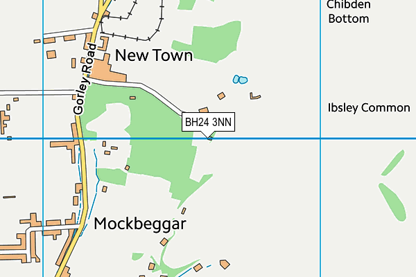 BH24 3NN map - OS VectorMap District (Ordnance Survey)