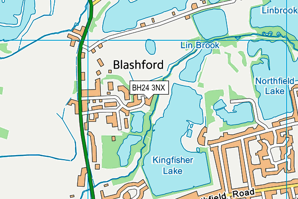 BH24 3NX map - OS VectorMap District (Ordnance Survey)