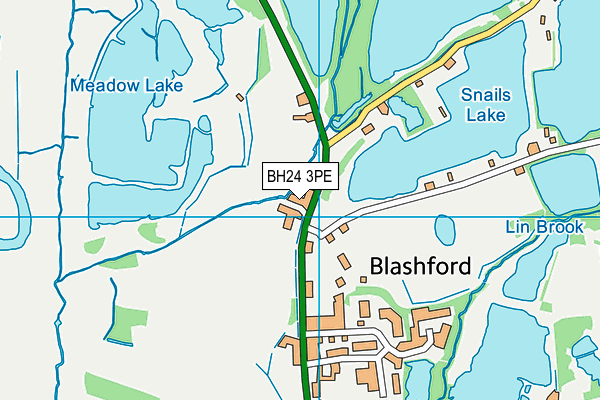 BH24 3PE map - OS VectorMap District (Ordnance Survey)
