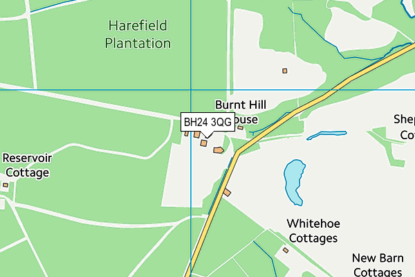 BH24 3QG map - OS VectorMap District (Ordnance Survey)