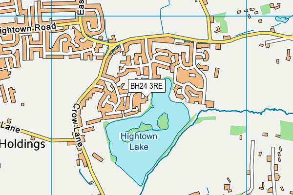BH24 3RE map - OS VectorMap District (Ordnance Survey)