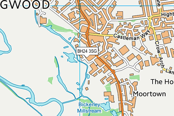 BH24 3SG map - OS VectorMap District (Ordnance Survey)