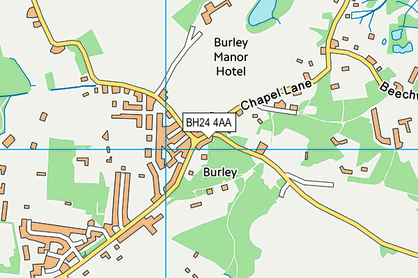 BH24 4AA map - OS VectorMap District (Ordnance Survey)