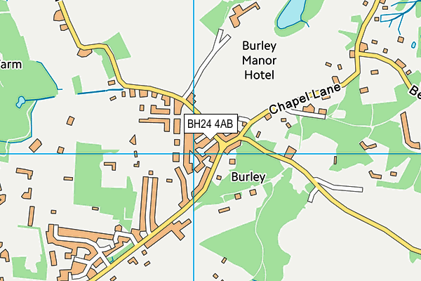 BH24 4AB map - OS VectorMap District (Ordnance Survey)