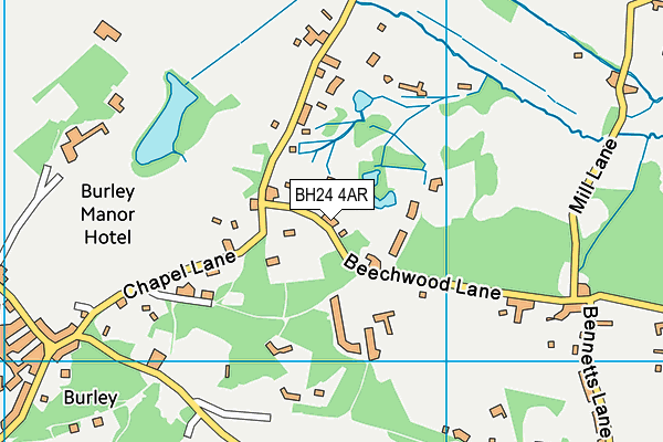 BH24 4AR map - OS VectorMap District (Ordnance Survey)