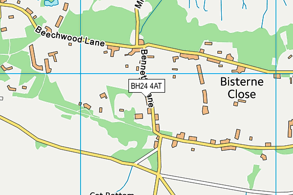 BH24 4AT map - OS VectorMap District (Ordnance Survey)
