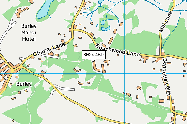 BH24 4BD map - OS VectorMap District (Ordnance Survey)