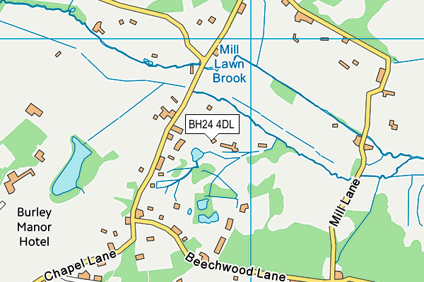 BH24 4DL map - OS VectorMap District (Ordnance Survey)