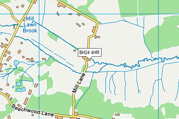BH24 4HR map - OS VectorMap District (Ordnance Survey)