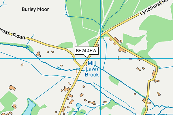 BH24 4HW map - OS VectorMap District (Ordnance Survey)