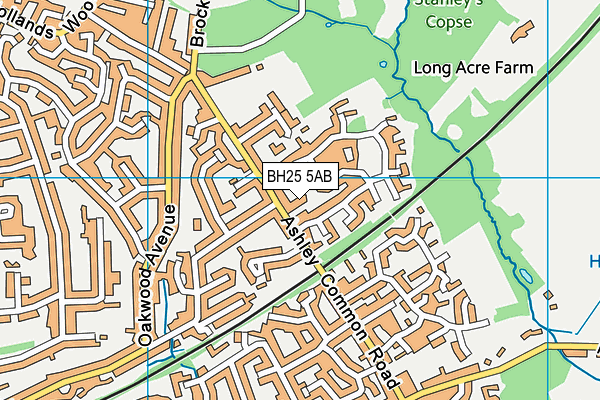 BH25 5AB map - OS VectorMap District (Ordnance Survey)