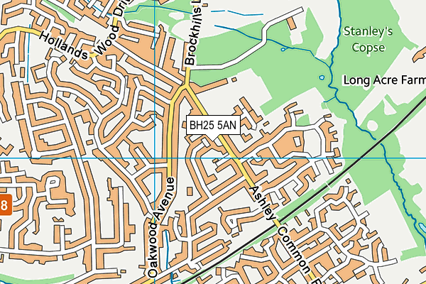 BH25 5AN map - OS VectorMap District (Ordnance Survey)